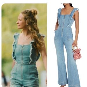 Alice + Olivia Light Blue Denim Overalls